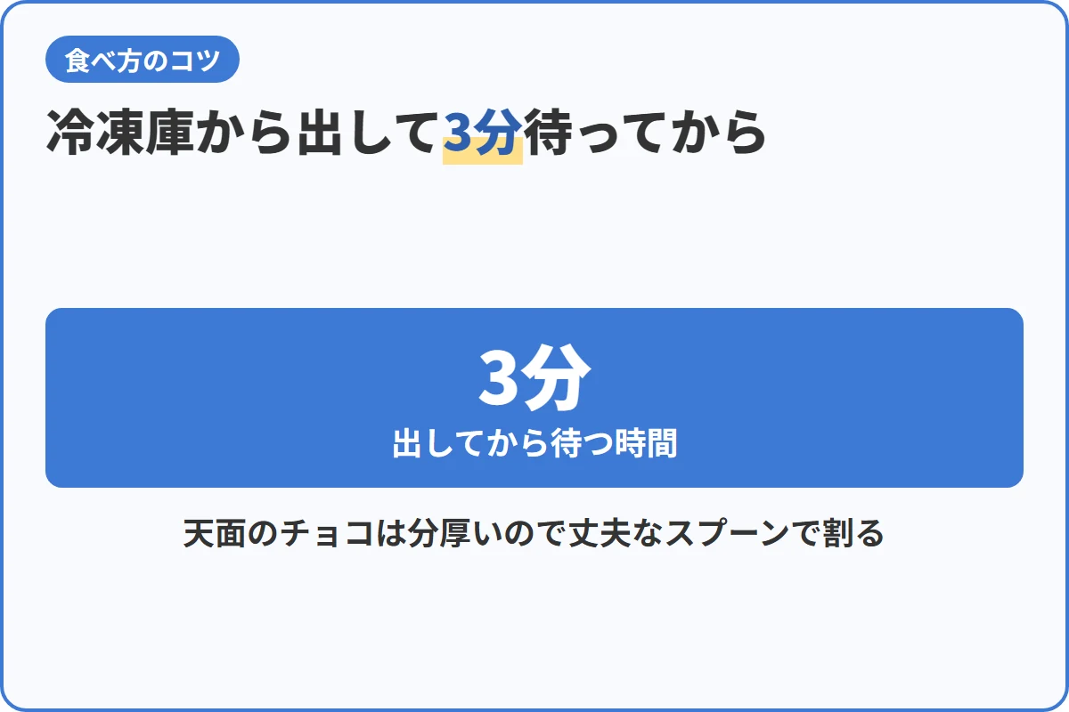 冷凍庫から出して3分待ってから