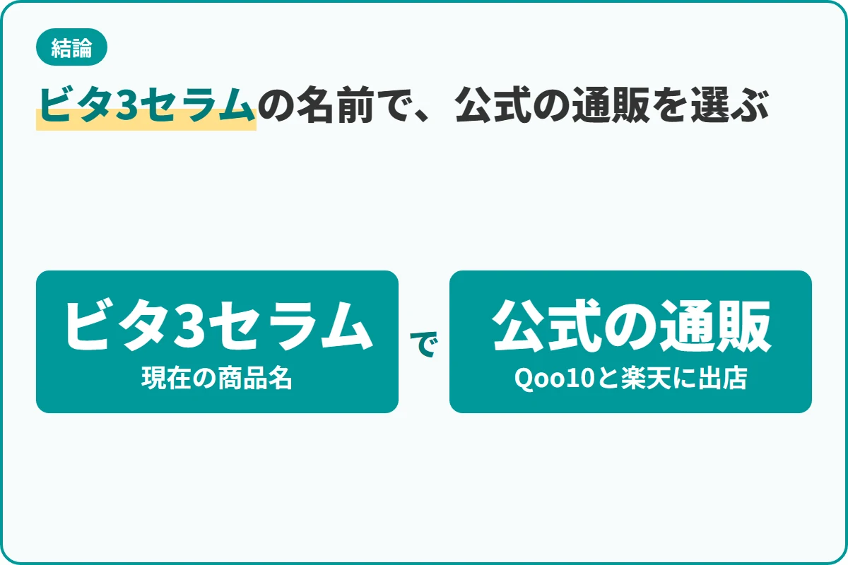 ビタ3セラムの名前で、公式の通販を選ぶ