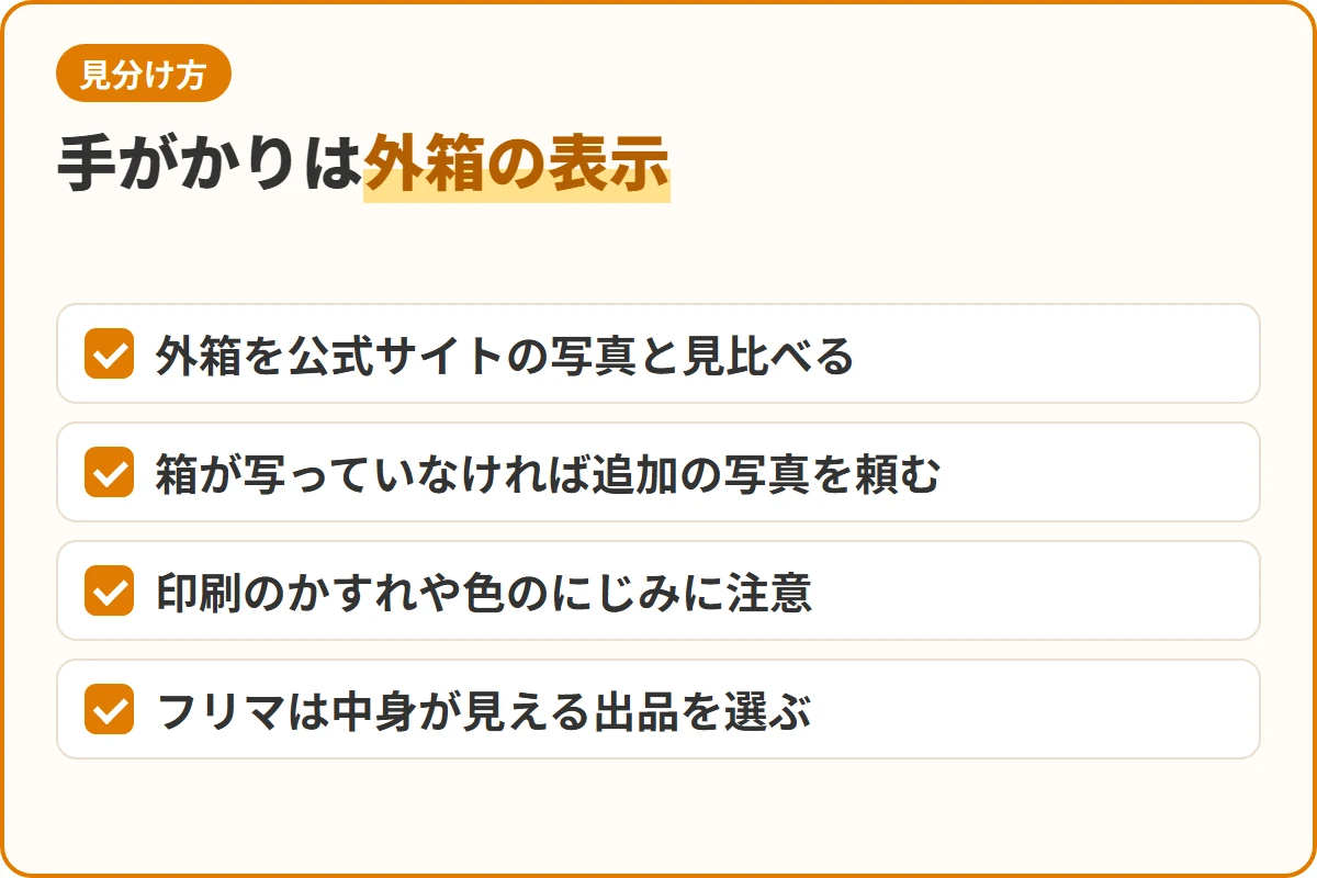 手がかりは外箱の表示